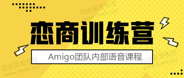 Amigo团队《恋商训练营》